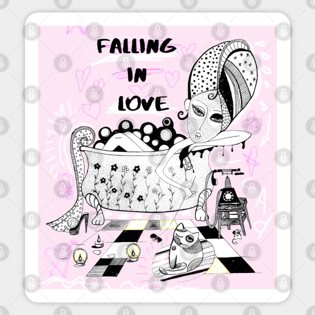 Falling in Love Sticker by Go go